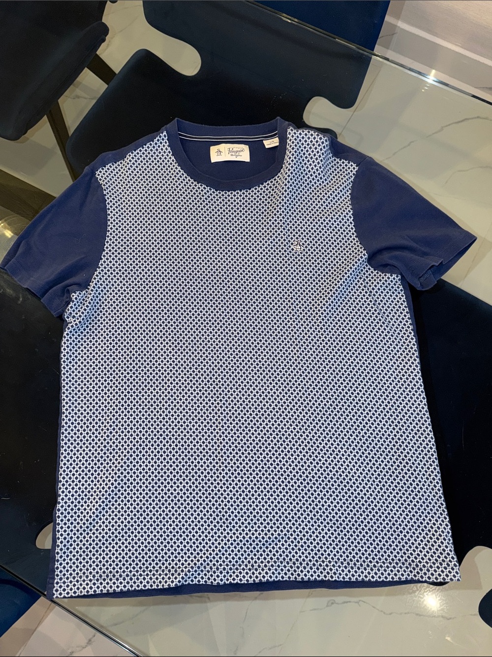 Original Penguin Navy & White Geometric Short-Sleeve Tee